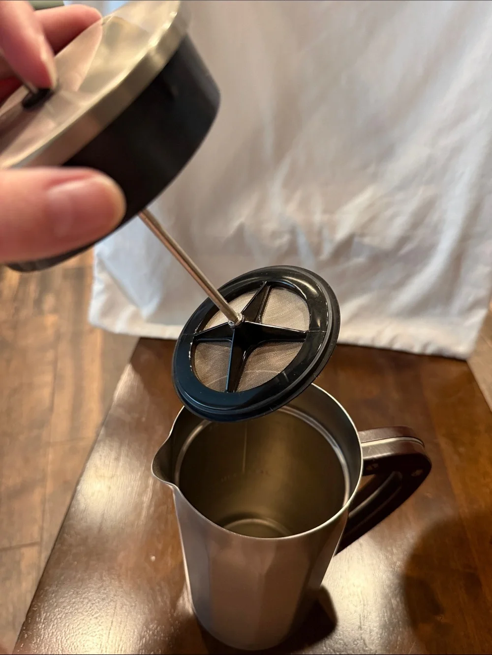 Stainless Steel Starbucks French Press Coffee Maker with Wooden Handle